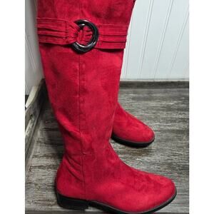 Impo Women's Red Bayla Faux Suede Tall Fashion Boots Size 7.5